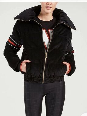 EUC PE Nation x Soul Cycle Velvet/Velour Quilted Short Puffer Jacket. XS